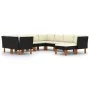 9-teiliges Gartenmöbel-Set und schwarze synthetische Rattankissen von vidaXL, Gartensets - Ref: Foro24-3059744, Preis: 669,41...