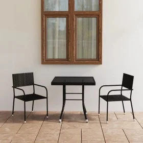 3-Piece Black Synthetic Rattan Garden Dining Set by vidaXL, Garden sets - Ref: Foro24-3059440, Price: 128,02 €, Discount: %