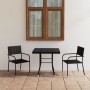 Juego de comedor para jardín 3 piezas ratán sintético negro de vidaXL, Conjuntos de jardín - Ref: Foro24-3059440, Precio: 130...