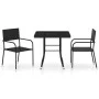 3-Piece Black Synthetic Rattan Garden Dining Set by vidaXL, Garden sets - Ref: Foro24-3059440, Price: 128,02 €, Discount: %
