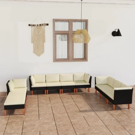 Garden furniture set 10 pieces black synthetic rattan cushions by vidaXL, Garden sets - Ref: Foro24-3059745, Price: 713,56 €,...