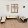 Gartenmöbel-Set 10 Stück schwarze synthetische Rattankissen von vidaXL, Gartensets - Ref: Foro24-3059745, Preis: 723,43 €, Ra...