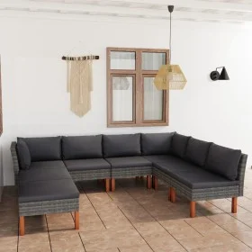 Garden furniture set 8 pieces and gray synthetic rattan cushions by vidaXL, Garden sets - Ref: Foro24-3059720, Price: 568,06 ...