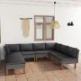 Set de muebles de jardín 8 pzas y cojines ratán sintético gris de vidaXL, Conjuntos de jardín - Ref: Foro24-3059720, Precio: ...