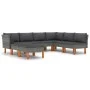 Garden furniture set 8 pieces and gray synthetic rattan cushions by vidaXL, Garden sets - Ref: Foro24-3059720, Price: 568,06 ...