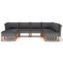 Set de muebles de jardín 8 pzas y cojines ratán sintético gris de vidaXL, Conjuntos de jardín - Ref: Foro24-3059720, Precio: ...