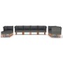 10-teiliges Gartenmöbel-Set und graue synthetische Rattankissen von vidaXL, Gartensets - Ref: Foro24-3059723, Preis: 754,08 €...