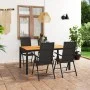 Juego de comedor de jardín 5 piezas negro y marrón by vidaXL, Garden sets - Ref: Foro24-3060054, Price: 470,04 €, Discount: %