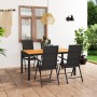 Juego de comedor de jardín 5 piezas negro y marrón by vidaXL, Garden sets - Ref: Foro24-3060054, Price: 470,04 €, Discount: %