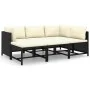 Set de muebles de jardín 6 pzas y cojines ratán sintético negro de vidaXL, Conjuntos de jardín - Ref: Foro24-3059784, Precio:...