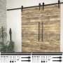 Schiebetürbeschlagsatz aus schwarzem Stahl 2 Stück 200 cm von vidaXL, Türrahmen - Ref: Foro24-3059839, Preis: 92,59 €, Rabatt: %