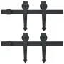 Kit de herrajes de puertas correderas acero negro 2 uds 200 cm de vidaXL, Marcos de puertas - Ref: Foro24-3059839, Precio: 90...