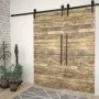 Kit de herrajes de puertas correderas acero negro 2 uds 200 cm de vidaXL, Marcos de puertas - Ref: Foro24-3059839, Precio: 90...