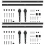 Schiebetürbeschlagsatz aus schwarzem Stahl 2 Stück 200 cm von vidaXL, Türrahmen - Ref: Foro24-3059839, Preis: 92,59 €, Rabatt: %