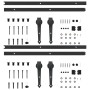 Schiebetürbeschlagsatz aus schwarzem Stahl 2 Stück 200 cm von vidaXL, Türrahmen - Ref: Foro24-3059839, Preis: 90,90 €, Rabatt: %