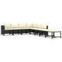 Gartenmöbel-Set, 8-teilig, mit schwarzen Polstern aus synthetischem Rattan von vidaXL, Gartensets - Ref: Foro24-3059793, Prei...