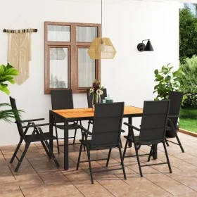 Garden dining set 7 pieces black and brown by vidaXL, Garden sets - Ref: Foro24-3060055, Price: 611,62 €, Discount: %