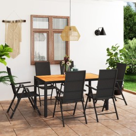 Garten-Essset 7-teilig schwarz und braun von vidaXL, Gartensets - Ref: Foro24-3060055, Preis: 600,87 €, Rabatt: %