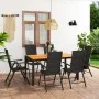 Juego de comedor de jardín 7 piezas negro y marrón de vidaXL, Conjuntos de jardín - Ref: Foro24-3060055, Precio: 611,22 €, De...