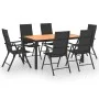 Juego de comedor de jardín 7 piezas negro y marrón de vidaXL, Conjuntos de jardín - Ref: Foro24-3060055, Precio: 611,22 €, De...