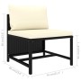 Gartenmöbel-Set, 8-teilig, mit schwarzen Polstern aus synthetischem Rattan von vidaXL, Gartensets - Ref: Foro24-3059793, Prei...