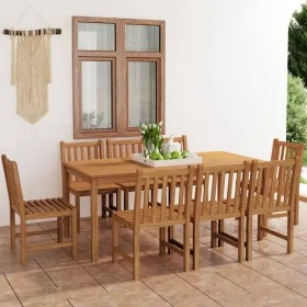 9-piece solid teak wood garden dining set by vidaXL, Garden sets - Ref: Foro24-3059942, Price: 1,00 €, Discount: %