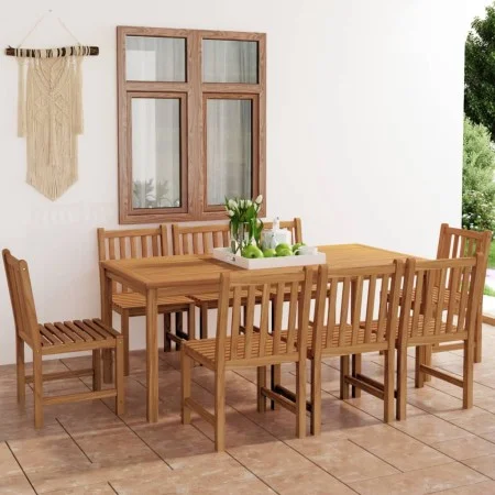 Conjunto de comedor de jardín 9 piezas madera maciza de teca de vidaXL, Conjuntos de jardín - Ref: Foro24-3059942, Precio: 1,...