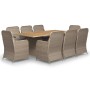 Juego de comedor para jardín 9 piezas ratán sintético marrón