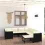 9-teiliges Gartenmöbel-Set und schwarze synthetische Rattankissen von vidaXL, Gartensets - Ref: Foro24-3059792, Preis: 501,10...