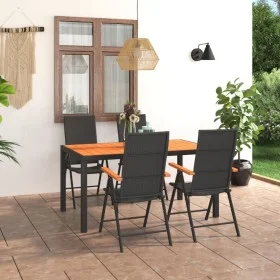 5-teiliges Garten-Esszimmerset in Schwarz und Braun von vidaXL, Gartensets - Ref: Foro24-3060078, Preis: 469,32 €, Rabatt: %