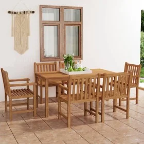 7-piece solid teak wood garden dining set by vidaXL, Garden sets - Ref: Foro24-3059940, Price: 1,00 €, Discount: %