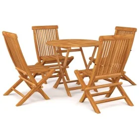 Garden dining set 5 pieces solid teak wood by vidaXL, Garden sets - Ref: Foro24-3059579, Price: 345,93 €, Discount: %