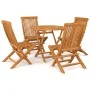 Conjunto de comedor de jardín 5 piezas madera maciza de teca de vidaXL, Conjuntos de jardín - Ref: Foro24-3059579, Precio: 35...