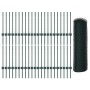 Reja con postes Verde 0.5 x 100 m Acero