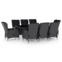 Garden dining set 9 pieces with dark gray synthetic rattan cushions by vidaXL, Garden sets - Ref: Foro24-3060138, Price: 2,00...