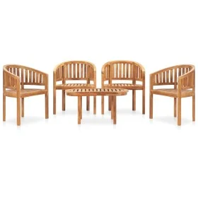 5-teiliges Gartenmöbel-Set aus massivem Teakholz von vidaXL, Gartensets - Ref: Foro24-3059963, Preis: 751,11 €, Rabatt: %