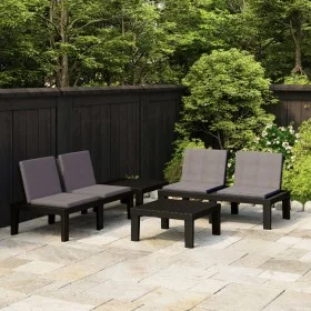 4-piece garden furniture set with gray plastic cushions by vidaXL, Garden sets - Ref: Foro24-3059832, Price: 273,08 €, Discou...