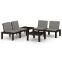 4-teiliges Gartenmöbel-Set mit grauen Kunststoffkissen von vidaXL, Gartensets - Ref: Foro24-3059832, Preis: 288,65 €, Rabatt: %