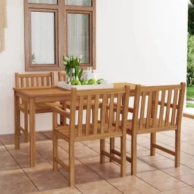 Garden dining set 5 pieces solid teak wood by vidaXL, Garden sets - Ref: Foro24-3059943, Price: 820,84 €, Discount: %