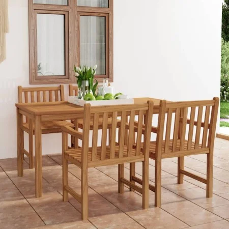 Conjunto de comedor de jardín 5 piezas madera maciza de teca de vidaXL, Conjuntos de jardín - Ref: Foro24-3059943, Precio: 82...