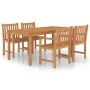 Conjunto de comedor de jardín 5 piezas madera maciza de teca de vidaXL, Conjuntos de jardín - Ref: Foro24-3059943, Precio: 82...