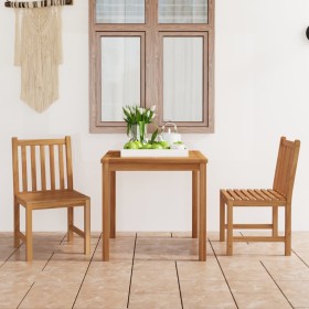 3-teilige Garten-Essgarnitur aus massivem Teakholz von vidaXL, Gartensets - Ref: Foro24-3059921, Preis: 450,34 €, Rabatt: %