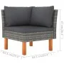 3-seater garden sofa with gray synthetic rattan cushions by vidaXL, Garden sets - Ref: Foro24-3059707, Price: 236,68 €, Disco...