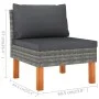 3-seater garden sofa with gray synthetic rattan cushions by vidaXL, Garden sets - Ref: Foro24-3059707, Price: 236,68 €, Disco...