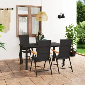 5-piece black and brown garden dining set by vidaXL, Garden sets - Ref: Foro24-3060072, Price: 412,89 €, Discount: %