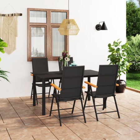 5-teiliges Garten-Essset in Schwarz und Braun von vidaXL, Gartensets - Ref: Foro24-3060072, Preis: 424,61 €, Rabatt: %