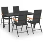5-piece black and brown garden dining set by vidaXL, Garden sets - Ref: Foro24-3060072, Price: 424,61 €, Discount: %