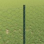 Reja con postes Verde 1 x 100 m Acero