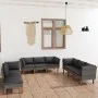 9-teiliges Gartenmöbel-Set und graue synthetische Rattankissen von vidaXL, Gartensets - Ref: Foro24-3059726, Preis: 714,61 €,...
