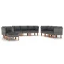 9-teiliges Gartenmöbel-Set und graue synthetische Rattankissen von vidaXL, Gartensets - Ref: Foro24-3059726, Preis: 714,61 €,...
